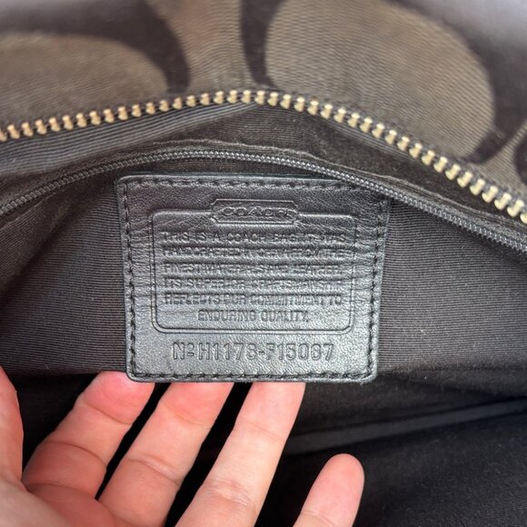 COACH F15067 Vintage Y2K Black Monogram Canvas Crossbody Bag - Picture 7 of 10